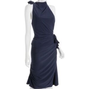 Vera Wang Navy Blue Midi Dress
